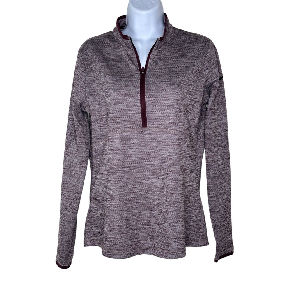 Nike Golf Half Zip Pullover Womens MEDIUM Maroon Dri-FIT Long Sleeve Top Lined